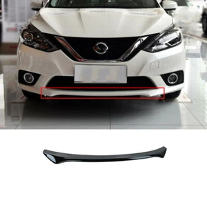 For 2013-19 Nissan Sentra Sylphy Black Steel Front Bumper Lower Strip Guard Trim - Picture 1 of 6