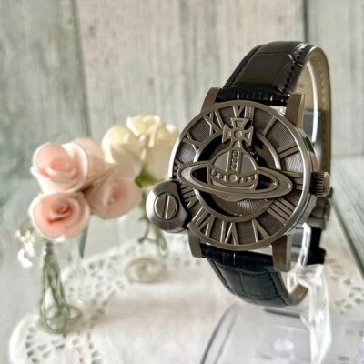 Кварцевые мужские часы Vivienne Westwood CAGE II темно-серые аналоговые с коробкой редкие - Изображение 1 из 4