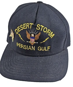 DESERT STORM PERSIAN GULF GORRA AJUSTABLE A PRESIÓN SOMBRERO TRASERO Hecho en EE. UU. Talla M/L - Imagen 1 de 9