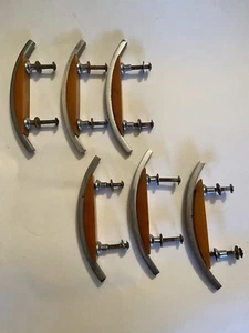 6 pcs Art Deco Butterscotch Bakelite Catalin Dresser Drawer Handles Hardware - Picture 1 of 4