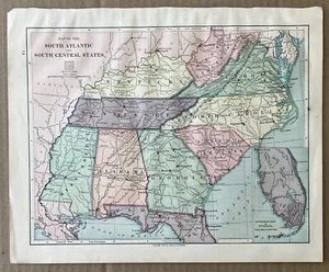 Mappa Stati Atlantico Sud e Centro Sud 1901 - Foto 1 di 1