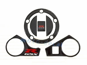 Real Carbon Fiber 2009-2017 2016 GSXR1000 Triple Clamp Yoke Gas Tank 3D Decals - Picture 1 of 4