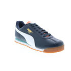 Puma Roma Basic + 36957137 Mens Blue Leather Lifestyle Sneakers Shoes 11.5