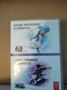 VINTAGE NOS Adobe Photoshop Elements 8 & Adobe Premiere Elements 8 w/Serial No - Picture 1 of 7