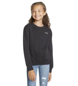 LEVI'S Big Girls Logo Crew Neck Sweatshirt Caviar Size M NWT $40 - Picture 1 of 7