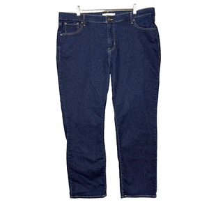 Levis Jeans Womens 20W Blue 724 High Rise Straight Dark Wash Cotton Stretch Plus - Picture 1 of 16