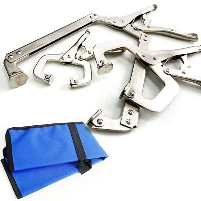 3 Pc Heavy Duty 6 11 18 Inch Locking Mole Grip C Clamps Work Welding Clamp Tools - Image 1 of 4