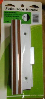 Juego de manijas de puerta de patio exterior de aluminio tono madera Prime-Line 14399 Foto 1 de 2