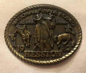 HESSTON 1982 National Finals Rodeo 8th Ed COWBOY Collectible Belt Buckle - Picture 1 of 2
