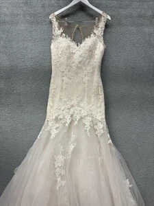 Emily Hart Ivory Mesh Floral Ball Gown Dress Women's Size 12 NWT - Picture 1 of 14