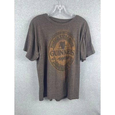 Guinness 啤酒衬衫男式 XL 棕色短袖啤酒酒吧 T 恤爱尔兰 Stoudt — 第 1/4 张图片