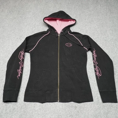 Harley-Davidson Hoodie Women's Black Pink Small Cotton Spandex - Image 1 of 4