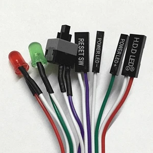 Light PC Desktop Computer Case Switch Cable Computer Cables Connectors Reset - Afbeelding 1 van 12