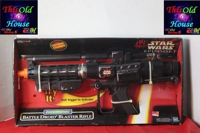 STAR WARS EPS 1 ELECTRONIC BATTLE DROID BLASTER RIFLE HASBRO NIB ROLE PLAY - Image 1 of 2