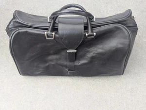 Bolso de Lona Woodbridge Cuero Real Grande Negro Viaje Gimnasio Noche Fin de Semana Para Hombres - Imagen 1 de 24