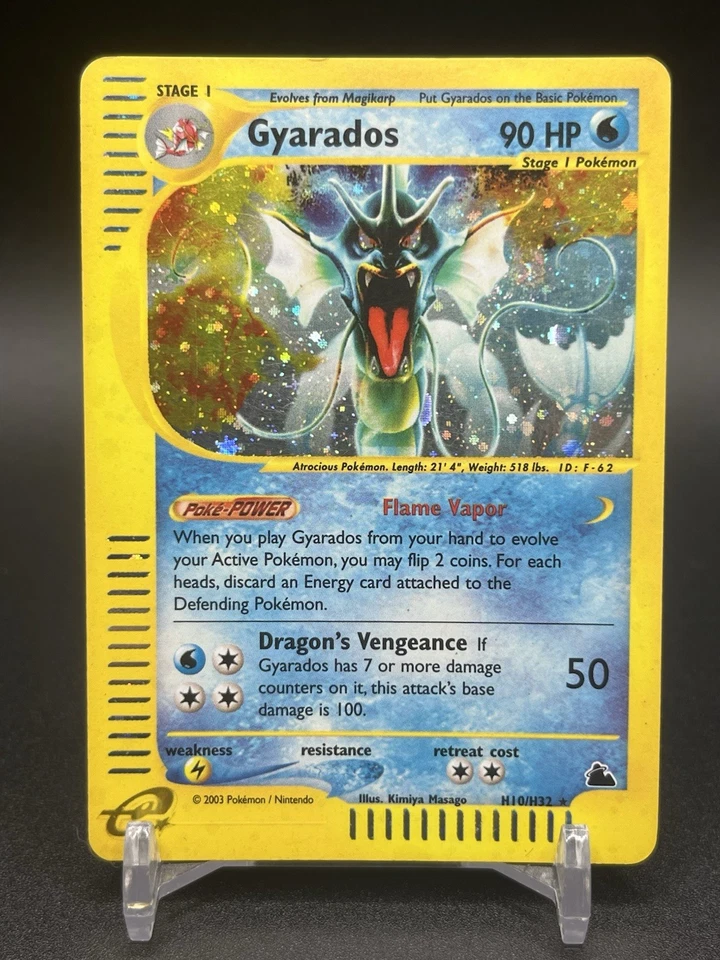 2003 Pokemon Skyridge Gyarados Holo Foil Rare H10/H32 WOTC E-Reader Series - Image 1 of 4