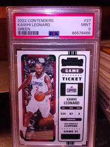 2022 Panini Contenders Green #27 Kawhi Leonard PSA 9 Clippers - Picture 1 of 2