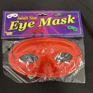 Red Satin Domino Masquerade Venetian Eye Mask Adult Costume Accessory One Size - Picture 1 of 5