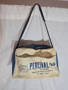 Rara borsa da viaggio anni 50 Percival Tours Weekender stile trasporto n. 919PSS - Foto 1 di 8