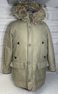 Giacca parka piumino Arctic Lights blu oca Canada taglia LARGE UOMO cappuccio pelliccia lungo - Foto 1 di 23