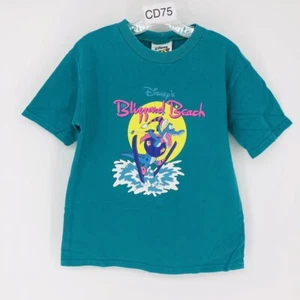 VTG 90s Disney Kids Teal Blizzard Beach Cotton Short Sleeve T-Shirt Size 10/12 - Picture 1 of 10