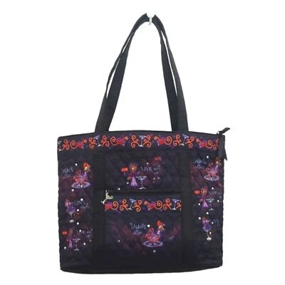 Bolso de Mano The Bradford Exchange Totes con Tude Acolchado Negro Púrpura Copas de Vino Foto 1 de 4