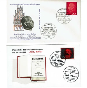 Sondermarken Kardinal von Galen 1966 / Karl Marx 1968 - Bild 1 von 1
