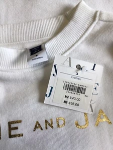 Janie and Jack Girls White Crew Neck Sweatshirt Gold Graphic Logo Sz 3 New! $36 - Picture 1 of 6