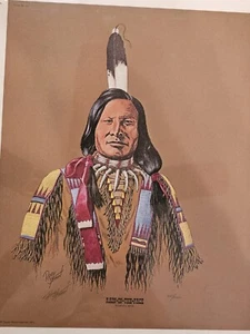 Hunkpapa Sioux Rain-in-Face Signed Artist Print Randy Steffen - Picture 1 of 6