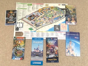 Theme Park Map Bundle- Gardaland Europa Park Disneyland Movieland Blackpool Cane - Picture 1 of 1