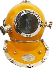 18 Inch Yellow Diving Helmet Mar Anchor Engineering 1921 Deep Sea Divers Antique