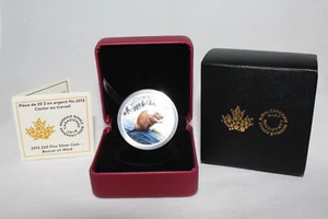 2015 Canada Silver 1 Oz 999 Beaver at Work $20 Proof Colored Coin - Picture 1 of 3