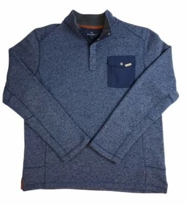 Sudadera Woolrich Para Hombre L Azul Cuello Simulado 1/4 Bolsillo con Solapa a Presión LS Pullover Foto 1 de 4