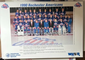 1990 Rochester Americans (Amerks) Team Photo - Rob Ray - Dunn - Gage - Sutton - Bild 1 von 1