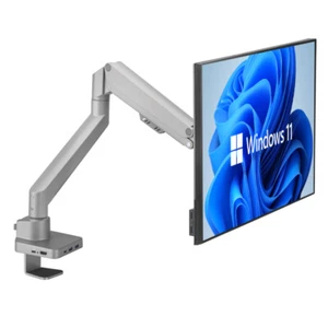 Soporte de brazo de monitor Allcam "un cable para todos" con base USB C agarre y retrato giratorio - Imagen 1 de 19
