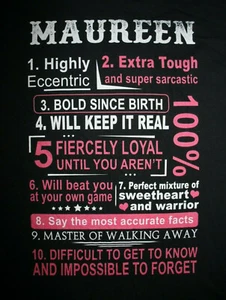 MAUREEN follow by Attribute for her and her name T-Shirt 3XL, schwarz - Bild 1 von 6