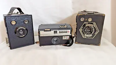 Juego De Cámaras Vintage Inc Kodak Brownie 20, Coronet Fildia Y Kodak Instamatic 50 • 6.92€