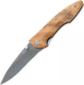 Fox Linerlock Folding Knife 3.5" Steel Blade Olive Wood Handle - 01FX240 - Picture 1 of 1