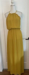 Maxi Vestido Para Mujer Reformation Amarillo Rambla Cruzado Espalda Abierta Talla M - Imagen 1 de 10