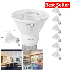Energy-Efficient 7W LED Flood Light Bulb, 6 Pack with Color Control & Dimming - Picture 1 of 9