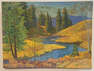 Pintura firmada por Paul Kauvar Smith Fawn Creek óleo a bordo artista de Colorado - Imagen 1 de 24