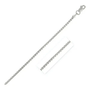 14k White Gold Round Box Chain (1.30 mm) - Picture 1 of 4