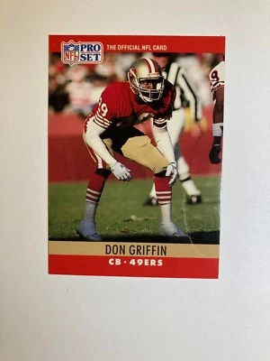 1990 Pro Set Error Football (Don Griffin Front, Eric Dickerson Miscut on Back) - Image 1 of 2