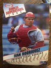 1995 Kraft Singles Superstars Baseball Card w popout - Ivan Rodriguez #13 of 30 