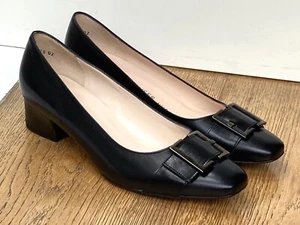 *REDUCED!!!*Peter Kaiser ALICANTA Women's all Leather Black Low Heel Court Shoe - Picture 1 of 8
