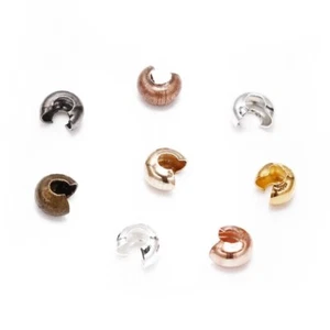 300 cubiertas de cuentas prensadas de latón medio redondo 3 mm/4 mm/5 mm hallazgos de joyería elige el color - Imagen 1 de 15