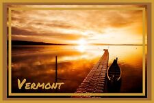 Travel Poster 20 x 30 Visit Vermont With Still Waters Sunrise Travel Poster