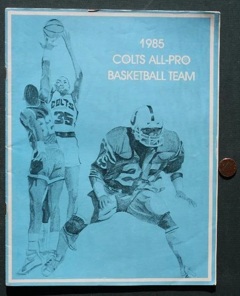 1985 1ST YEAR Indianapolis Colts All Pro Basketball Exhibition Game Program --- - Image 1 of 1