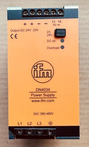 IFM Switching Power Supply DN4034 PSU-3AC/24VDC-20A 24VDC - Picture 1 of 6