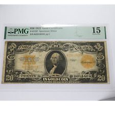 1922 PMG Choice F15 | Gold Certificate $20 Bank Note FR 1173 #43956F